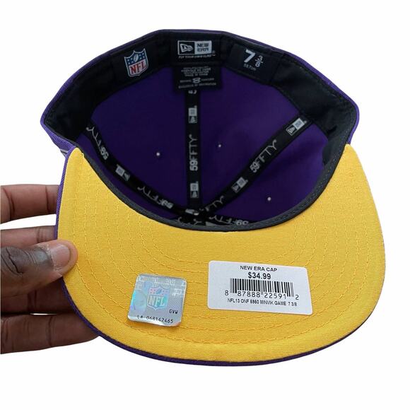 New Era Minnesota Vikings Fitted Hat 7 3/8 - Picture 4 of 4